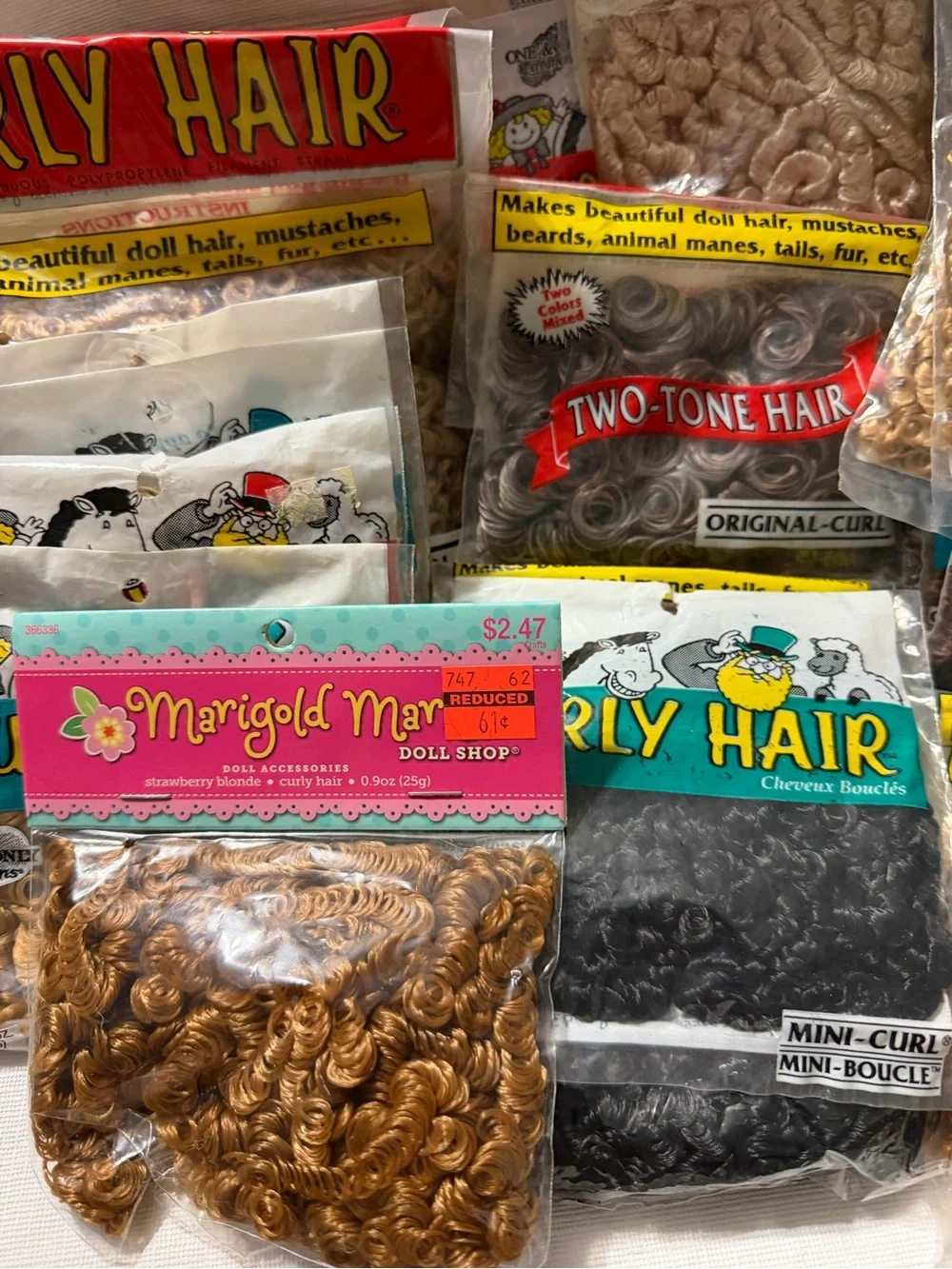 Mini-Curl Craft Hair - Color assortment